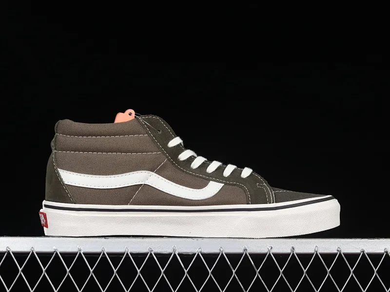 All categories Vans Vans series Vans Mid Vans China Vans Sk-8 Mid Reissue military green suede mid-top casual skateboard shoes VN0A4UWIB3G